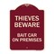 Signmission Thieves Beware Bait Car on Premises Heavy-Gauge Aluminum Architectural Sign, 24" H, BU-1824-22821 A-DES-BU-1824-22821 - alternate 1
